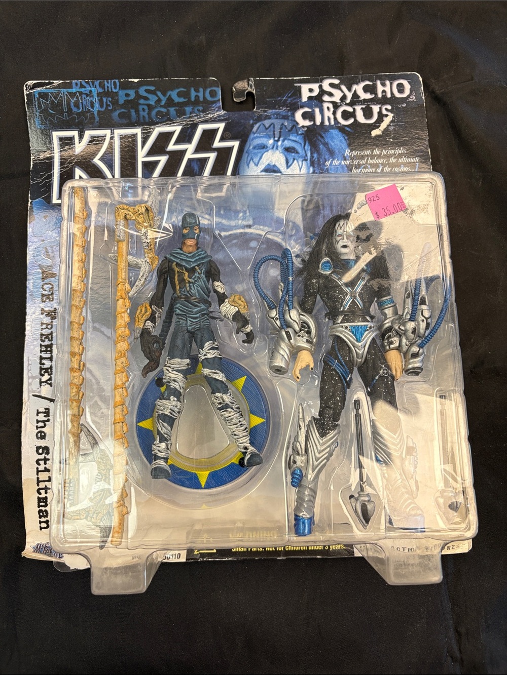 KISS Psycho Circus Action Figure Duo - Black & Blue with Gold Accessories.  0290